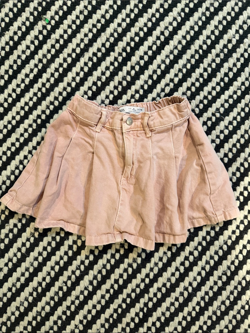 Zara Pink Pleated Cotton Skirt